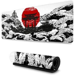 Japanese Sea Waves large gaming desk mouse pad 31.5 X 11.8 inch